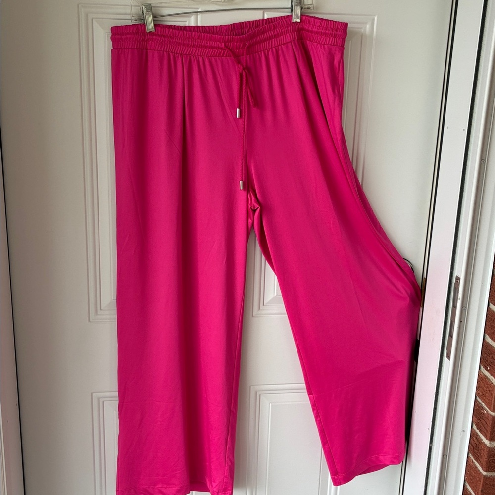 Zac & Rachel Vibrant Fuchsia Wide-Leg Pull-On Pants